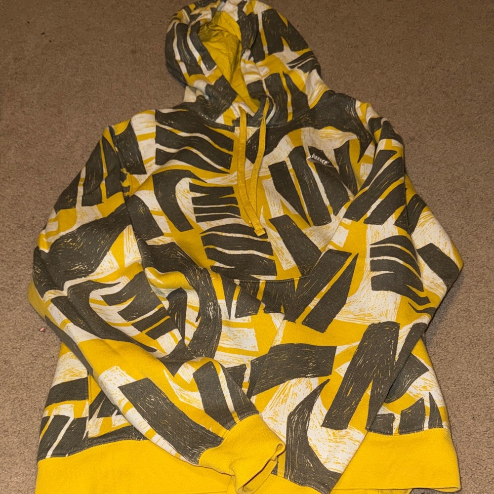 Nike Yellow and Gray Hoodie